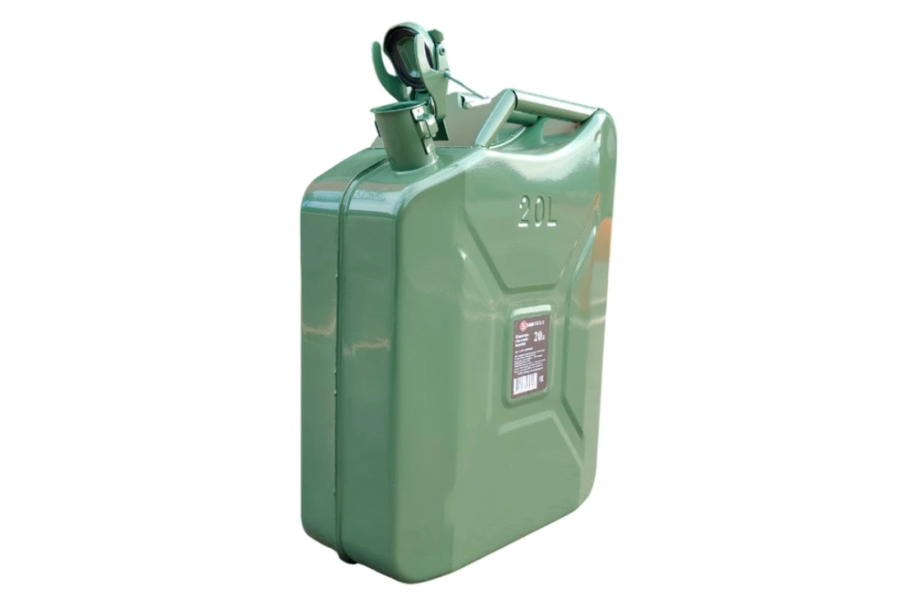 Канистра для гсм 20 л металлическая с фиксатором зеленая Samtools
