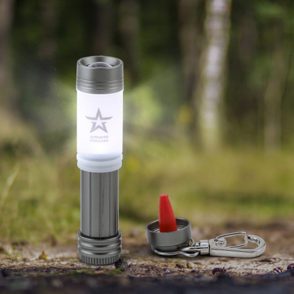 Фонарик брелок светодиодный АРМИЯ РОССИИ BB-702 Снайпер с регулируемой фокусировкой луча магнит алюминиевый