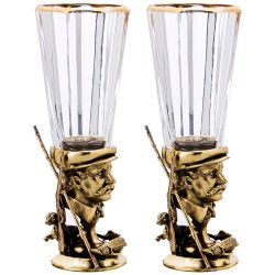 НАБОР ИЗ 2-Х ЛАФИТНИКОВ ДЛЯ ВОДКИ "С ОХОТЫ НА РЫБАЛКУ" 50 МЛ. (КОР=1НАБОР.)