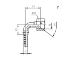 Фитинг DN 05 JIC (Г) 1/2 (90) (штифтованная гайка)