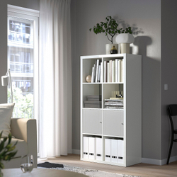IKEA KALLAX  (ИКЕА КАЛЛАКС)  -  Вставка с дверцей, фрезерованная/серая, 33x33 см