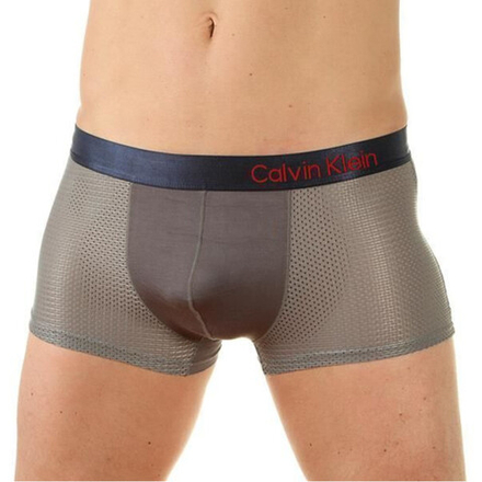 Мужские трусы боксеры серые Calvin Klein Boxer со вставкой