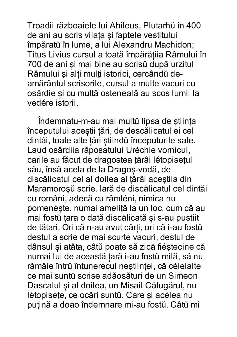 De neamul moldovenilor | Miron Costin