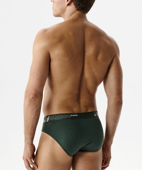 Мужские трусы (3шт) слипы спорт Atlantic 3MP-213, бамбук, зеленый + черный + сине-зеленый