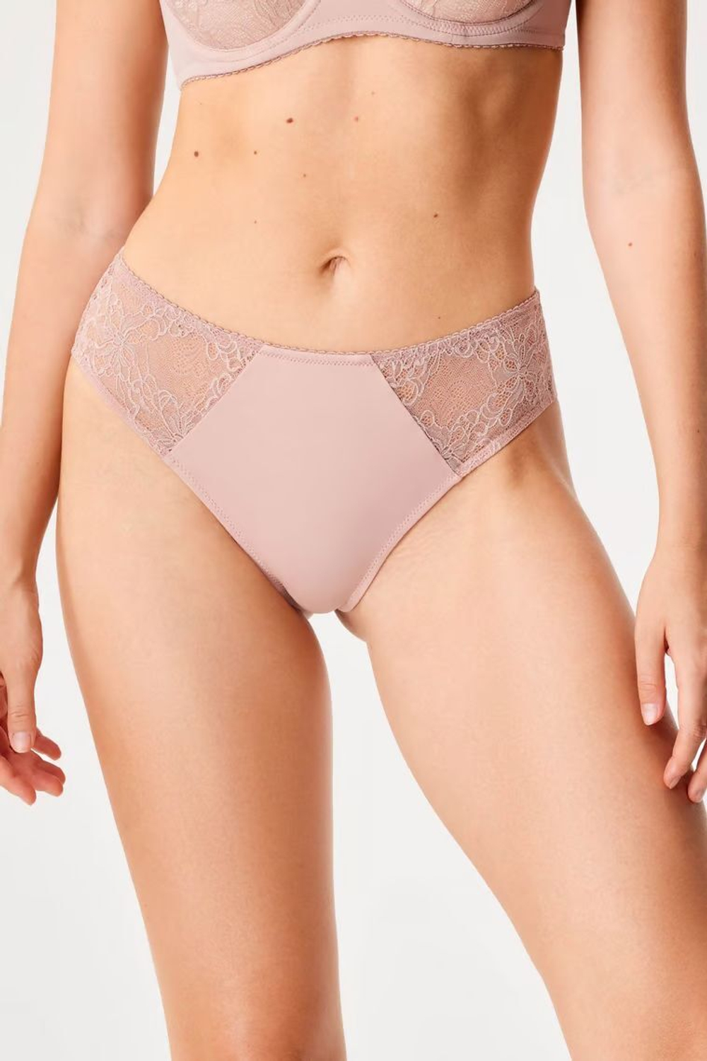 Трусики-танга со средней линией талии Elegant (Размер: 44) (Цвет: грязно-розовый)