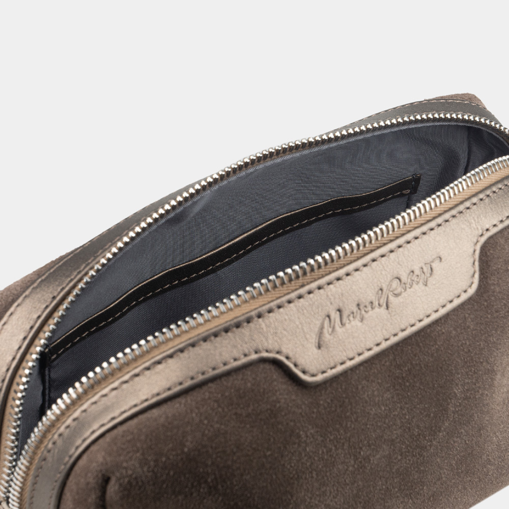 Несессер Trapèze из замши и кожи теленка, цвета латте