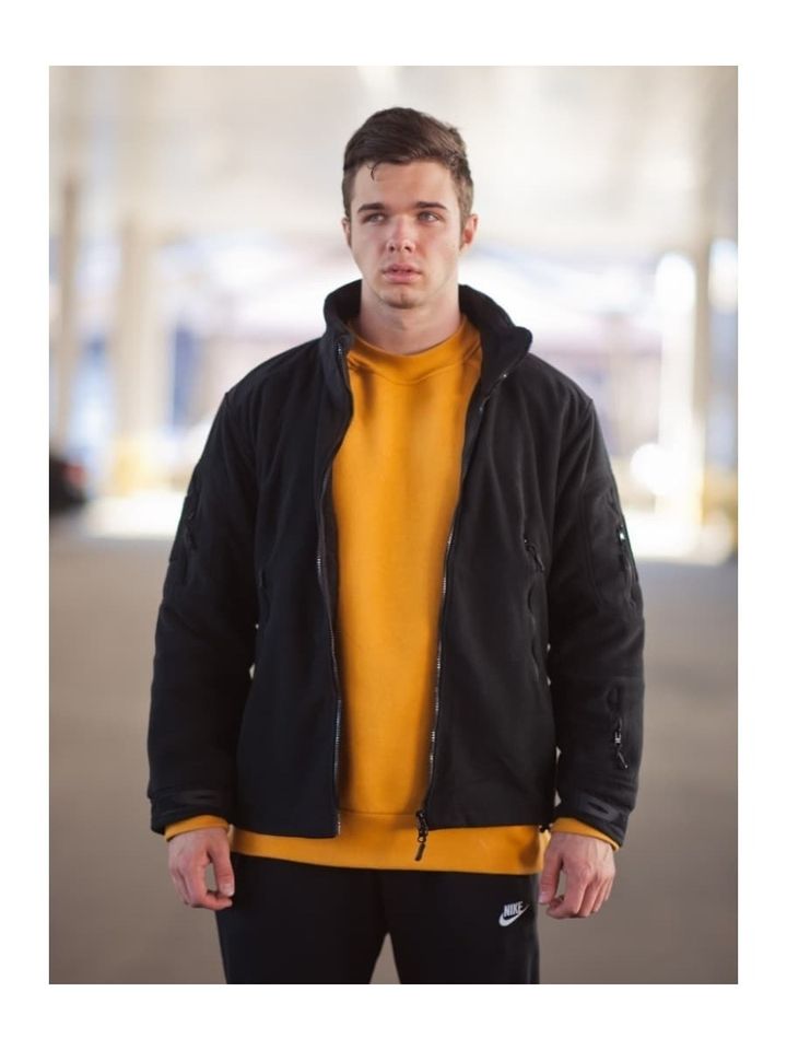 Кофта флисовая тактическая (черная) (А)