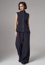 Брюки палаццо синие