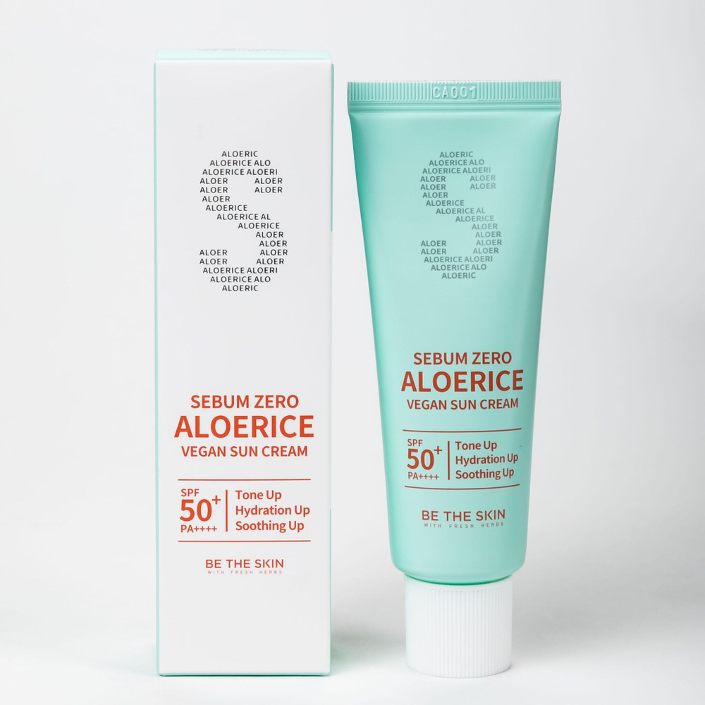 [Be The Skin] Sebum Zero Aloerice Vegan Sun Cream 50 ml 50+ PA++++ - Крем солнцезащитный, 50 мл