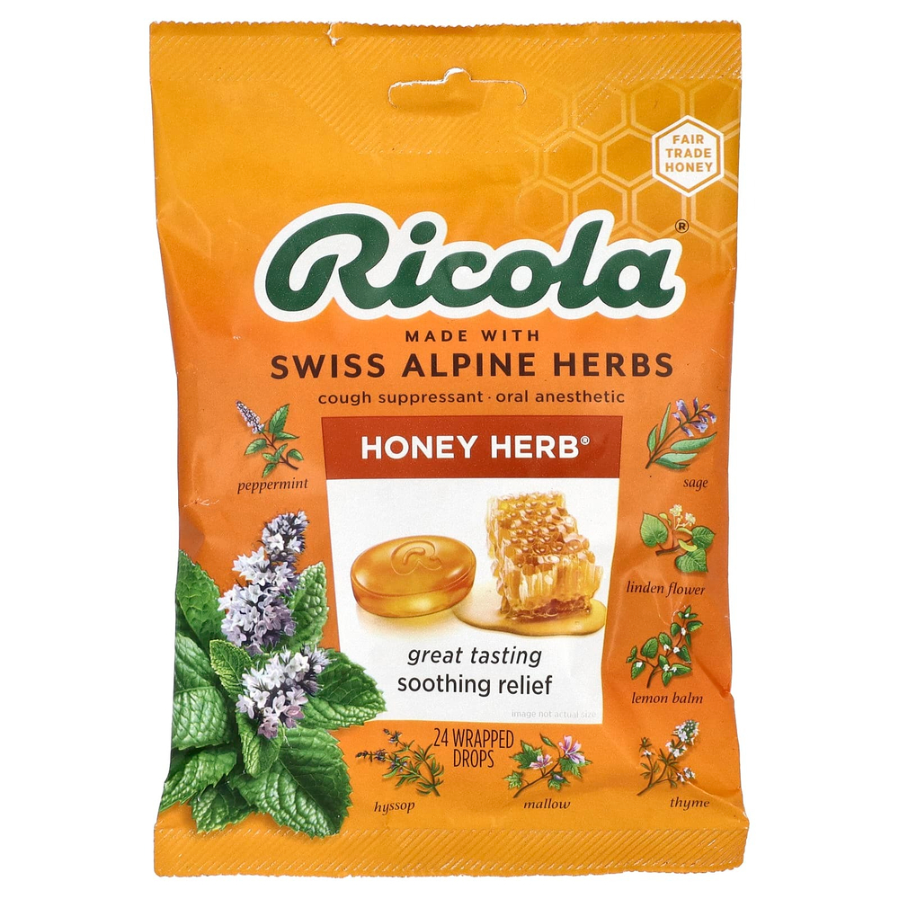 Ricola, Honey Herb®, 24 капли в оболочке