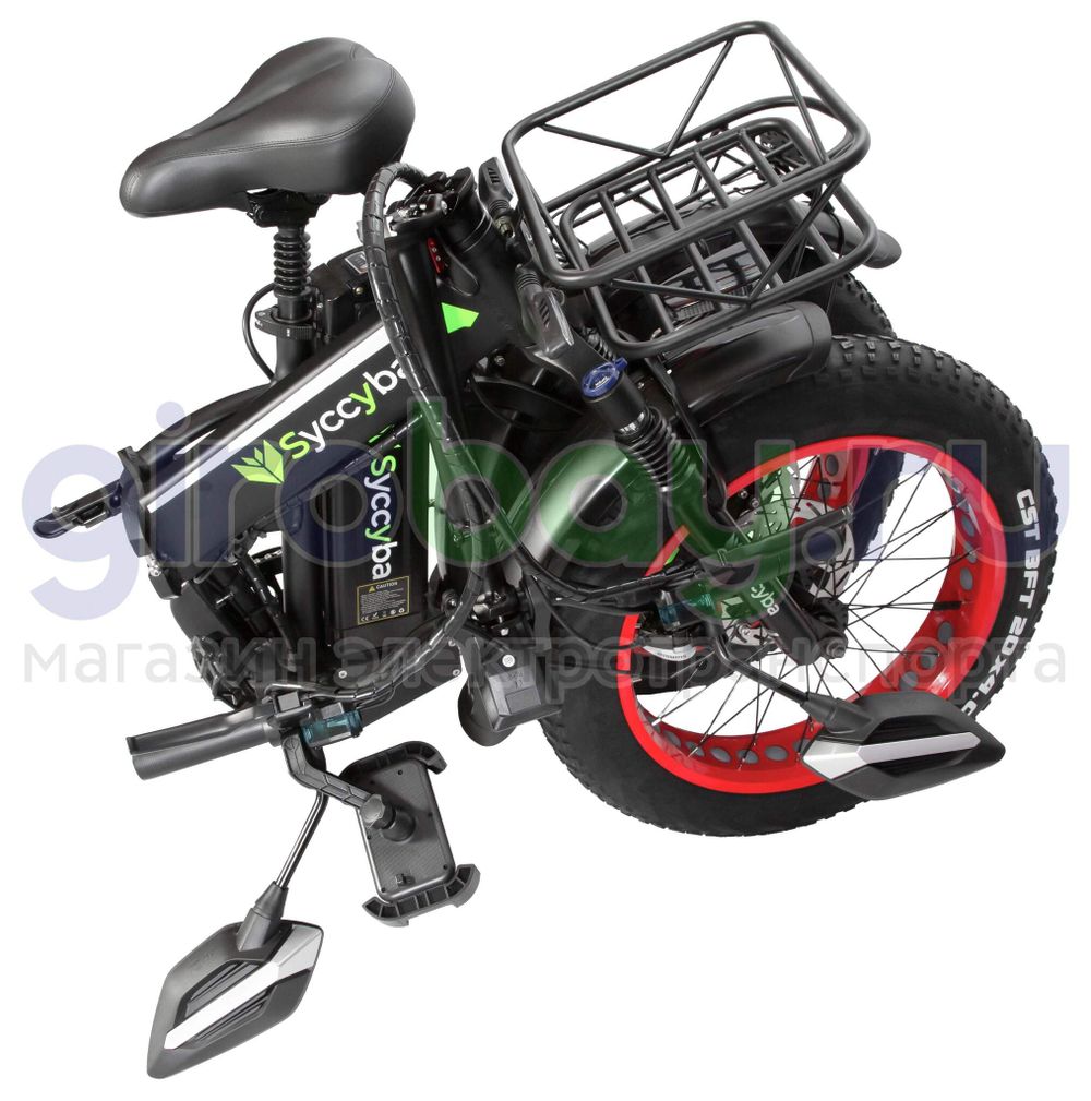 Электровелосипед Syccyba F10 Pro 2025 года (48V/15Ah) - Красный обод фото №15
