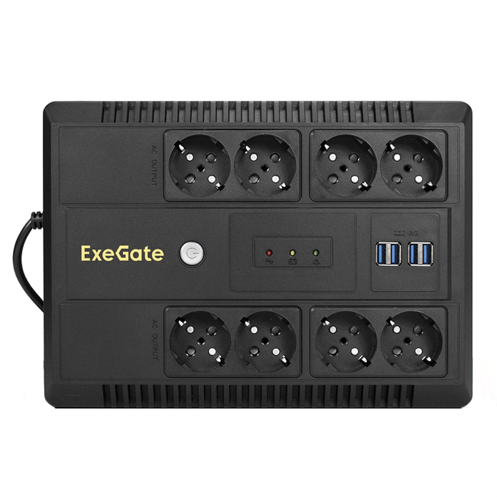 Источник бесперебойного питания  Exegate NEO NNB-600.LED.AVR.8SH.CH