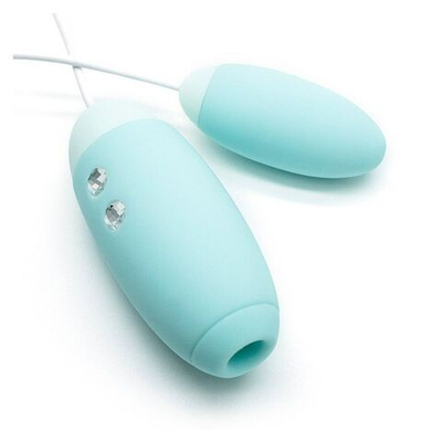 Аквамариновое виброяйцо с вакуум-волновым действием Kiss Toy Miss VV (Цвет: аквамариновый)