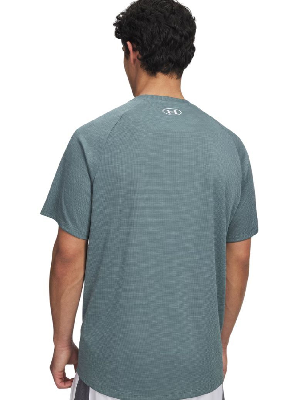 Теннисная футболка Under Armour Tech Textured Short Sleeve - jasper blue/white