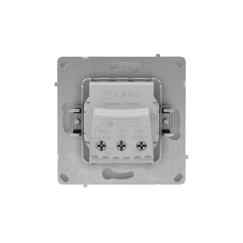 Розетка силовая, 2P+E, с з/ш, KANT, белый песок
