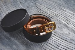 Ремень из гладкой итальянской кожи, цвет «песчаная буря», латунная пряжка