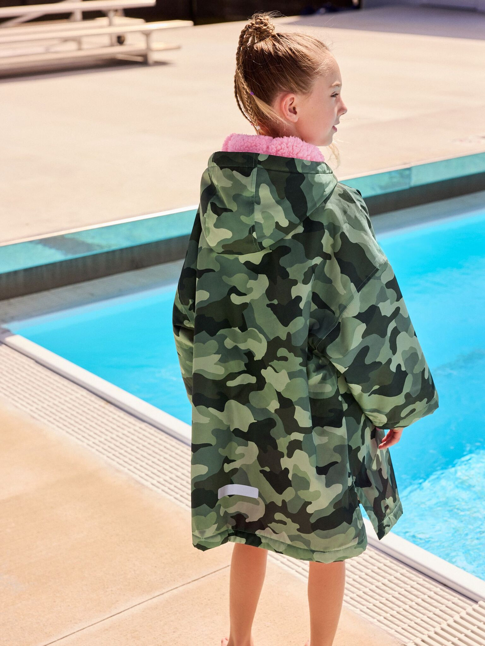 Плащ водонепроницаемый с флисовой подкладкой для девочки Next E25-224, Зеленый, Розовый