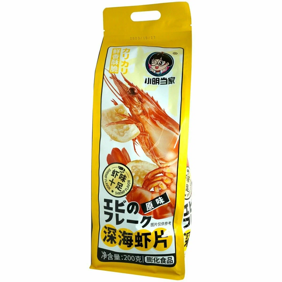 Чипсы в Гигантской упаковке XiaoMing со вкусом глубоководных креветок (оригинальные), 200гр. (Китай)