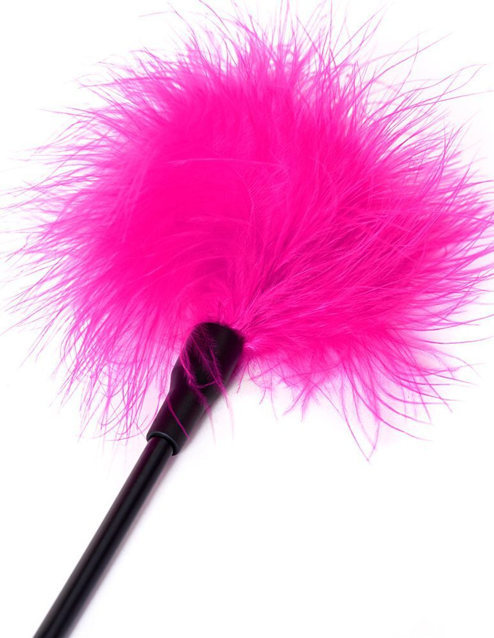 Щекоталка с розовым пушком на кончике (Цвет: черный с розовым)