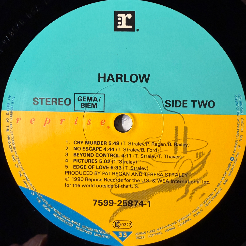 Harlow ‎– Harlow (Германия 1990г.)