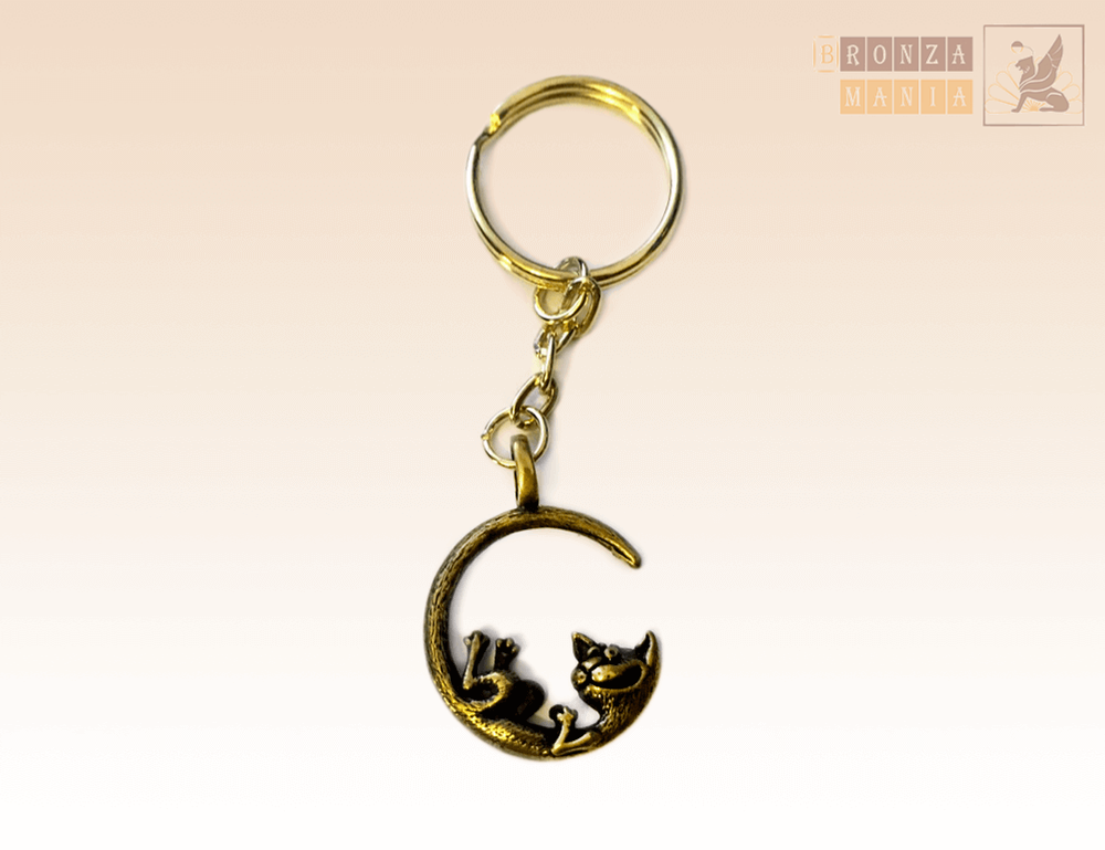 брелок Кот на месяце