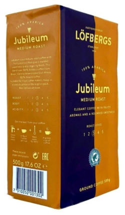Кофе LOFBERGS Jubileum, молотый, 500г. Лофбергс
