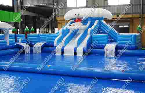 Надувной наземный аквапарк «Мишка на полюсе» 23*13*5 м