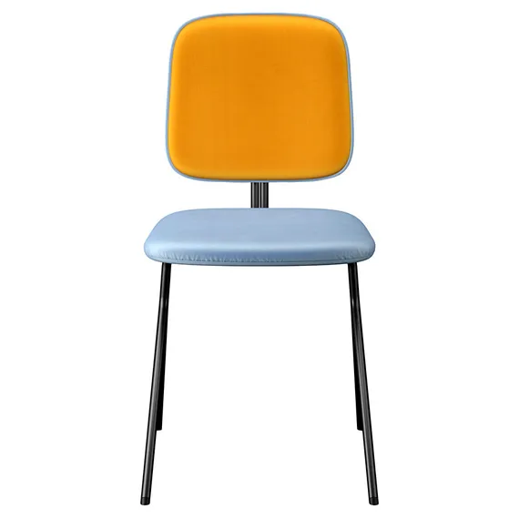 Стул Ror Y, голубой/желтый велюр