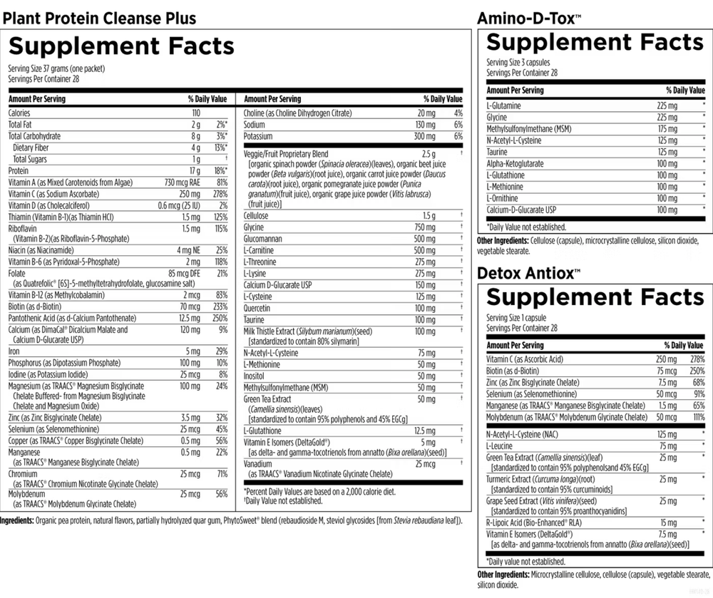 Designs For Health - Plant Protein Cleanse Plus Berry Vanilla 14 Day Detox Program