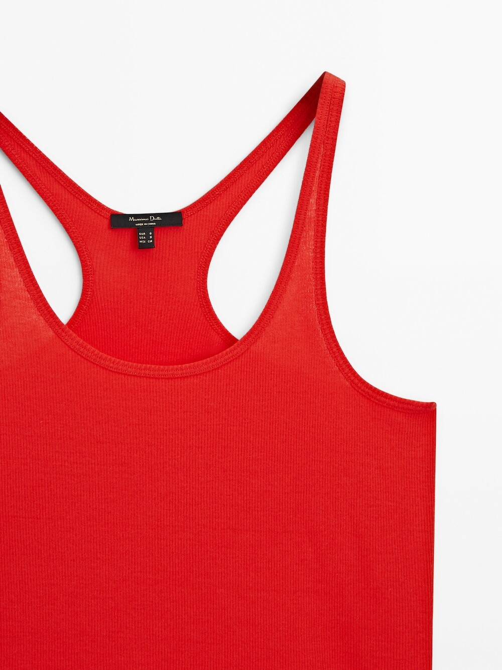 Massimo Dutti Топ из 100% хлопка с бретелями, красный