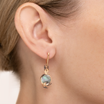 Серьги «Перед грозой» с английским замком из красного золота с перламутром