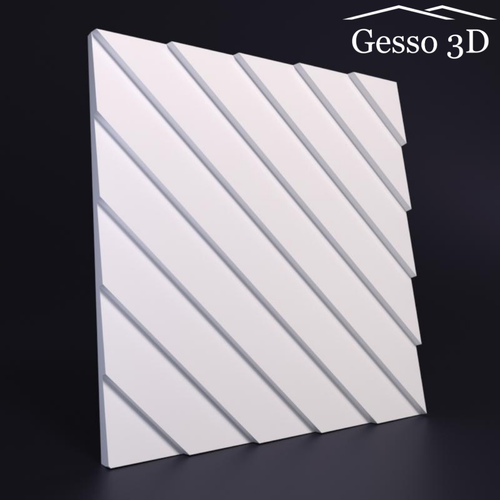 Гипсовая 3D панель Рейка диагональная