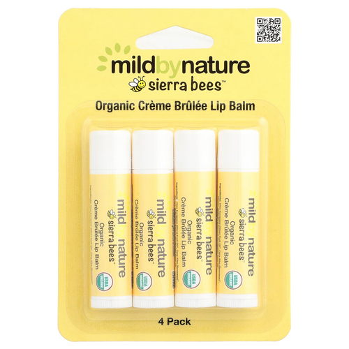 Mild By Nature, Sierra Bees™, органические бальзамы для губ, крем-брюле, 4 шт. по 4,25 г (0,15 унции)