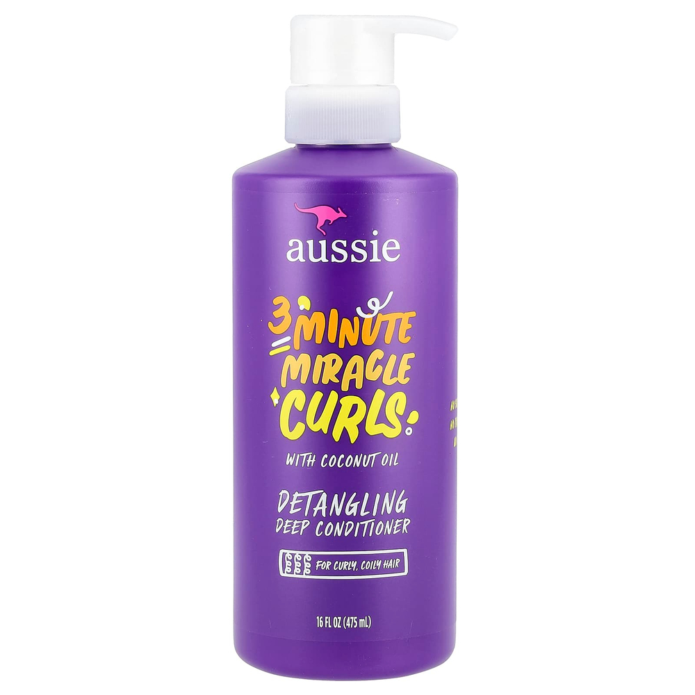 Aussie, 3 Minute Miracle Curls, кондиционер для глубокого нанесения, с кокосом и маслом австралийского жожоба, 475 мл (16 жидк. унц.)