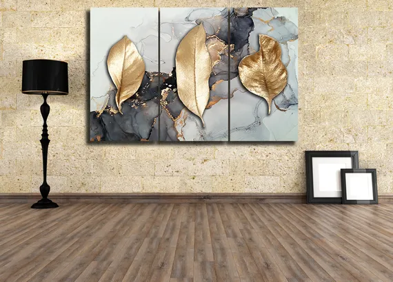 Модульная картина "Черно-белый мрамор"