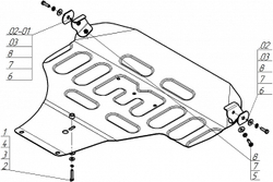 Защита картера двигателя. 2 мм, Сталь. для Subaru Outback 2003-2009, Motodor.72204