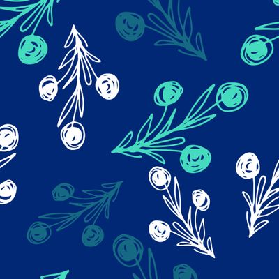 Цветочный узор в оттенках синего