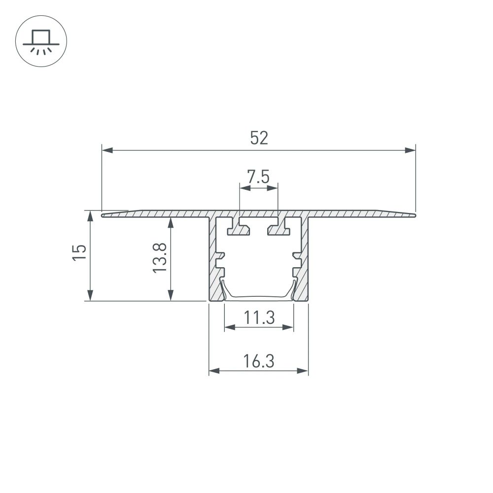 Профиль PDS-T-HIDE-2000 (Arlight, Алюминий) 035014