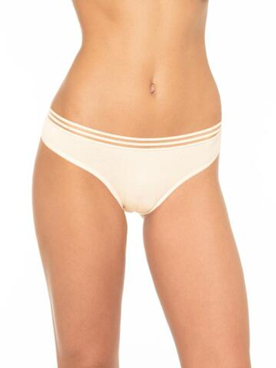 Трусики-бразилиана с ажурной задней частью (Размер: M) (Цвет: белый)