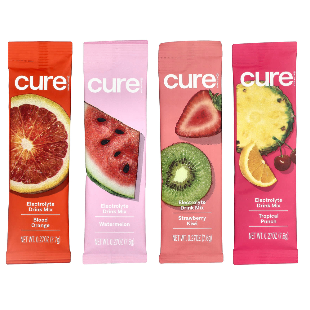 Cure Hydration, смесь для приготовления электролитического напитка, ассорти из тропических фруктов, 28 пакетиков, 213 г (7,5 унции)
