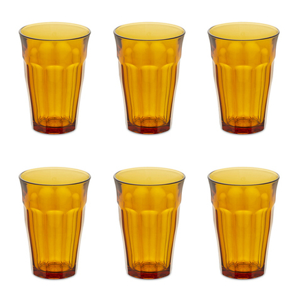 Набор стаканов французских PICARDIE AMBER 6шт 360мл