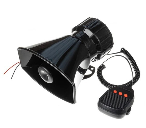 Сирена 3х тональная SKYWAY с громкоговорителем 12В