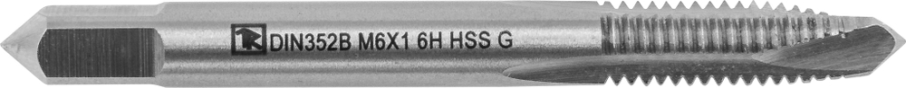 MTG61SP Метчик машинно-ручной T-DRIVE со спиральной подточкой для сквозных отверстий с направляющей в наборе М6х1.0, HSS-G