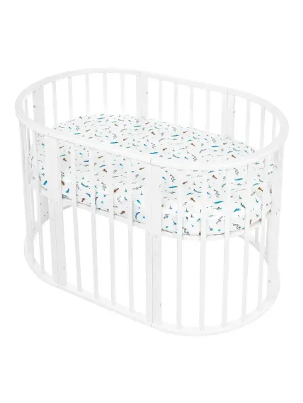 Простынь на резинке Lemony kids Deer Белый овальная поплин