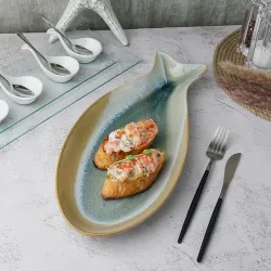 Блюдо овальное 41,5*18 см h3,5 см Fish Pearl Blue Frutti di Mare P.L. [1]