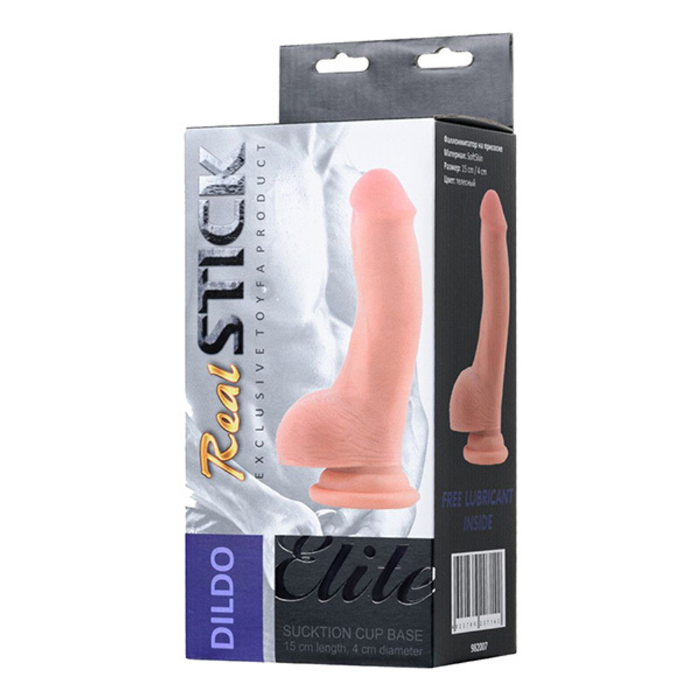 Телесный дилдо 19см на присоске ToyFa RealStick Elite 982007