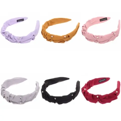 Ободок для волос «Krasa - Biscuit», ширина 3см, микс 6 цветов