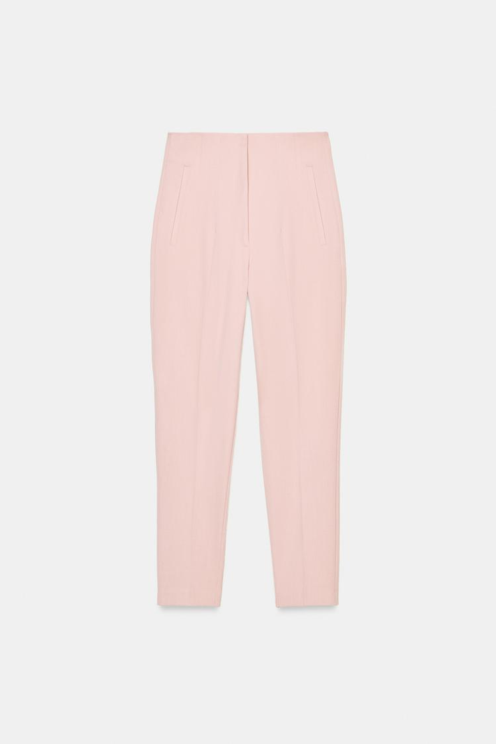 ZARA БРЮКИ С ВЫСОКОЙ ПОСАДКОЙ, РОЗОВЫЙ МЕЛАНЖ