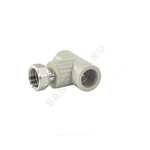 Тройник PP-R комбинированный серый Дн 20х3/4" с накидной гайкой VALFEX 10140120Г
