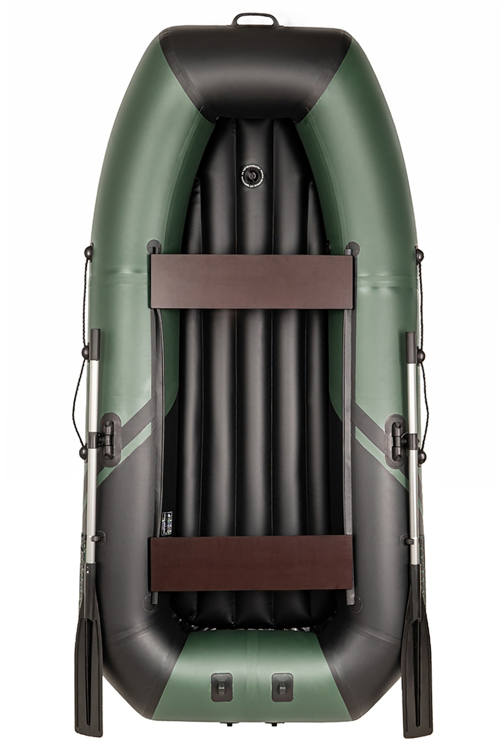 YACHTMAN-260 МНД НАДУВНОЕ ДНО (Яхтман) зеленый-черный (лодка ПВХ с усилением)